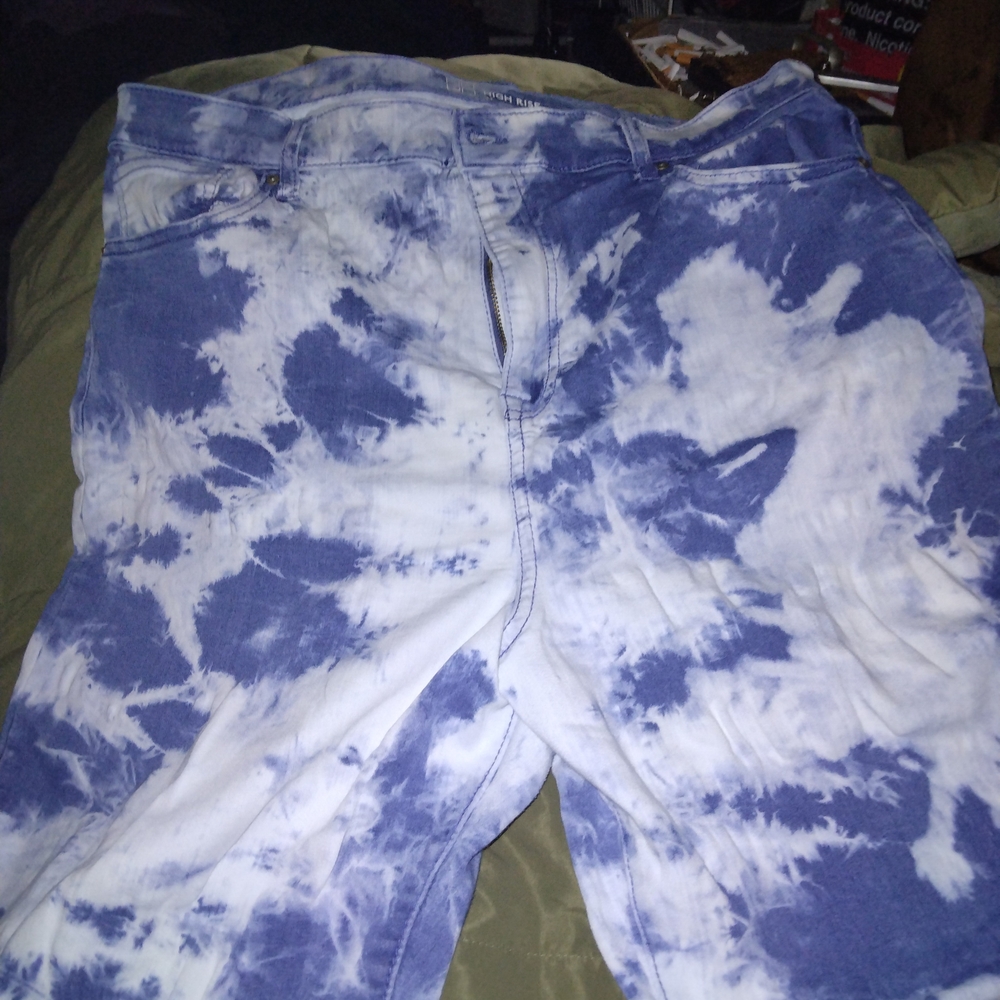 NOBO Men's Indigo and White Relaxed Jeans